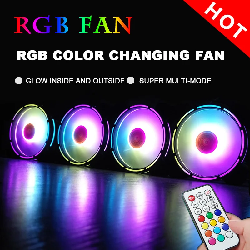 GUANGLUN Ⅱ RGB Case Fan 12cm Desktop Computer Internal and External Luminous Aperture Color Changing Case fan