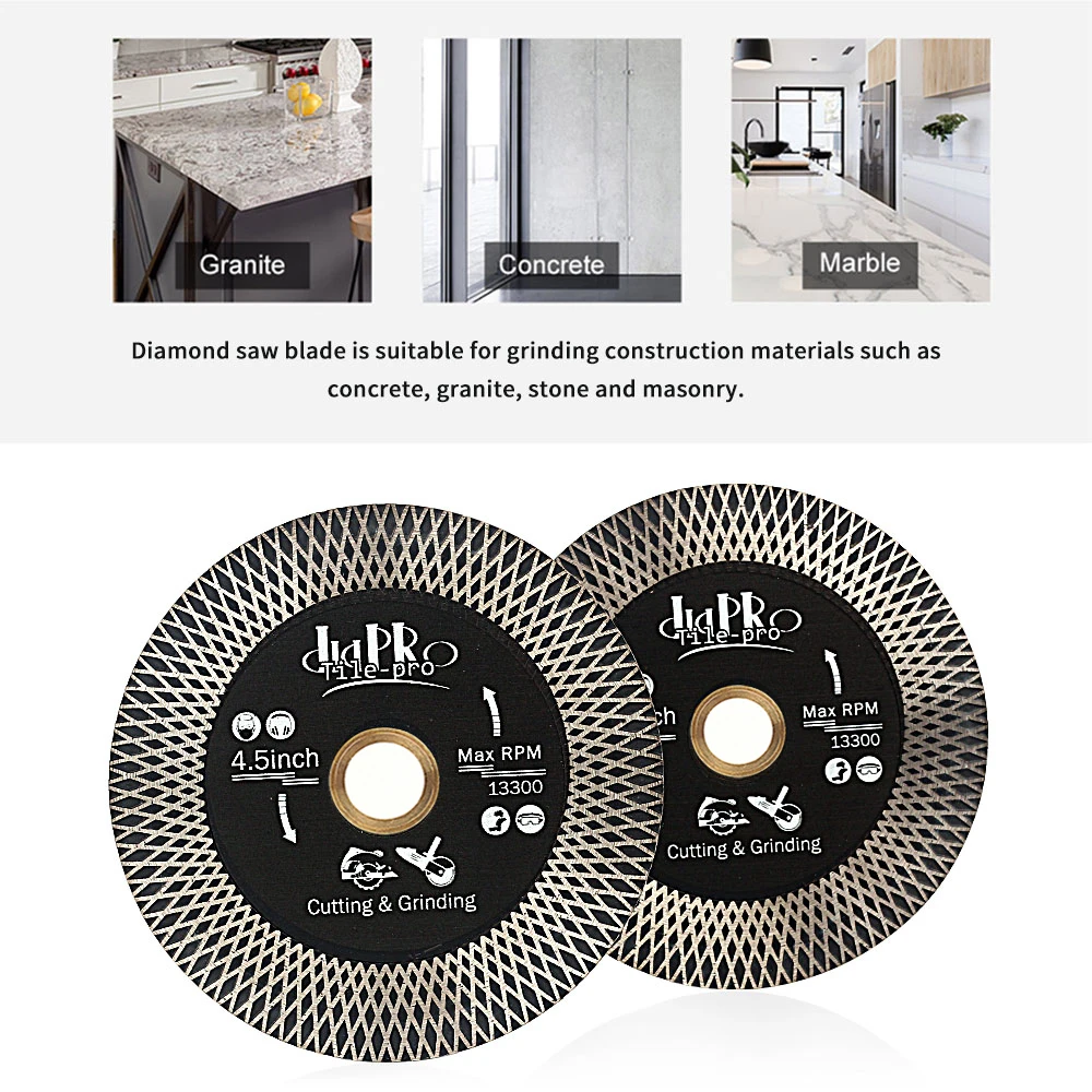 D115mm 4.5 Inch Diamond Blade Turbo Diamond Saw Blade Porcelain Ceramic Tile Blade For Granite MarbleTile Cutting