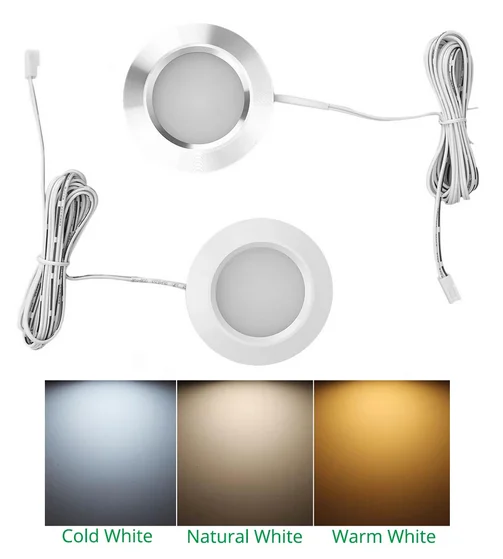 

LED Night Lamp Dimmable 12V 3W Round Aluminum Closet Light Under Cupboard Kitchen lamps Counter Lighting