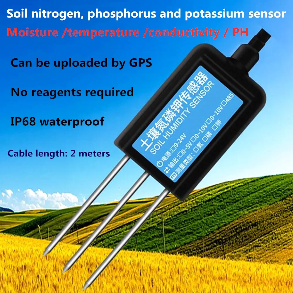 

RS485 Soil Quick Detector Nitrogen Phosphorus Potassium pH PH Recorder Conductivity EC Meter Water Temperature and Humidity