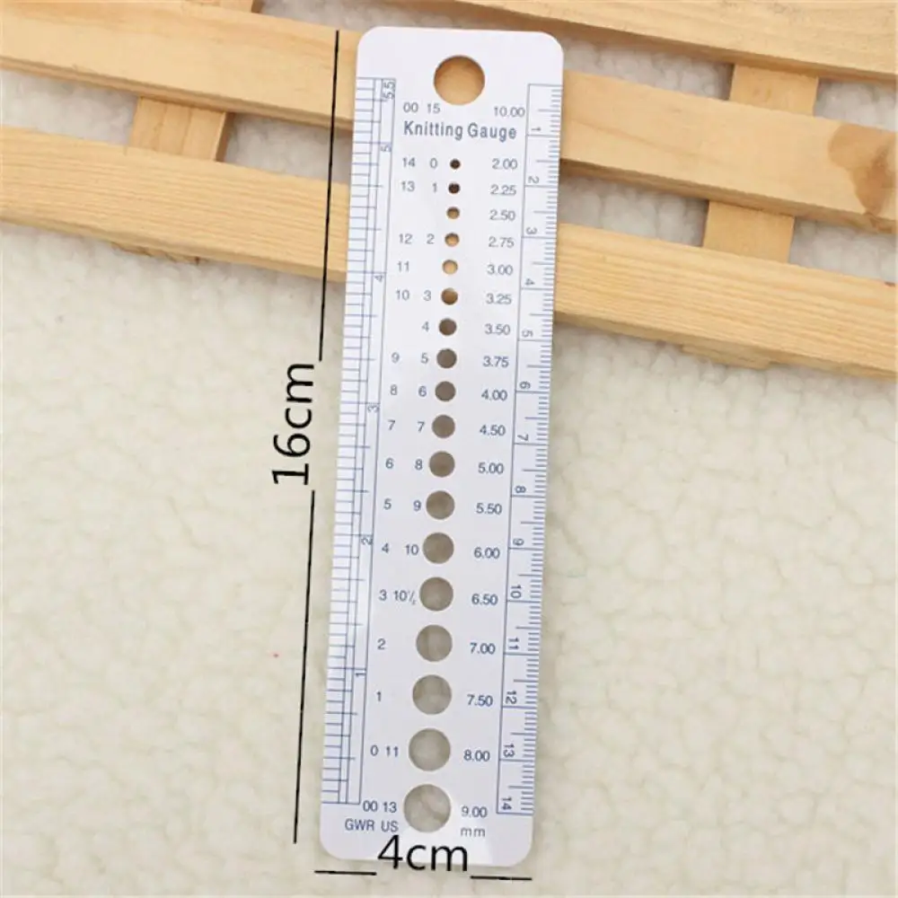 Knitting Accessories UK US Canada Sizes Needle Gauge Inch Sewing Ruler Tool CM 2-10mm Size Measure Sewing Tools Sweater Stitch