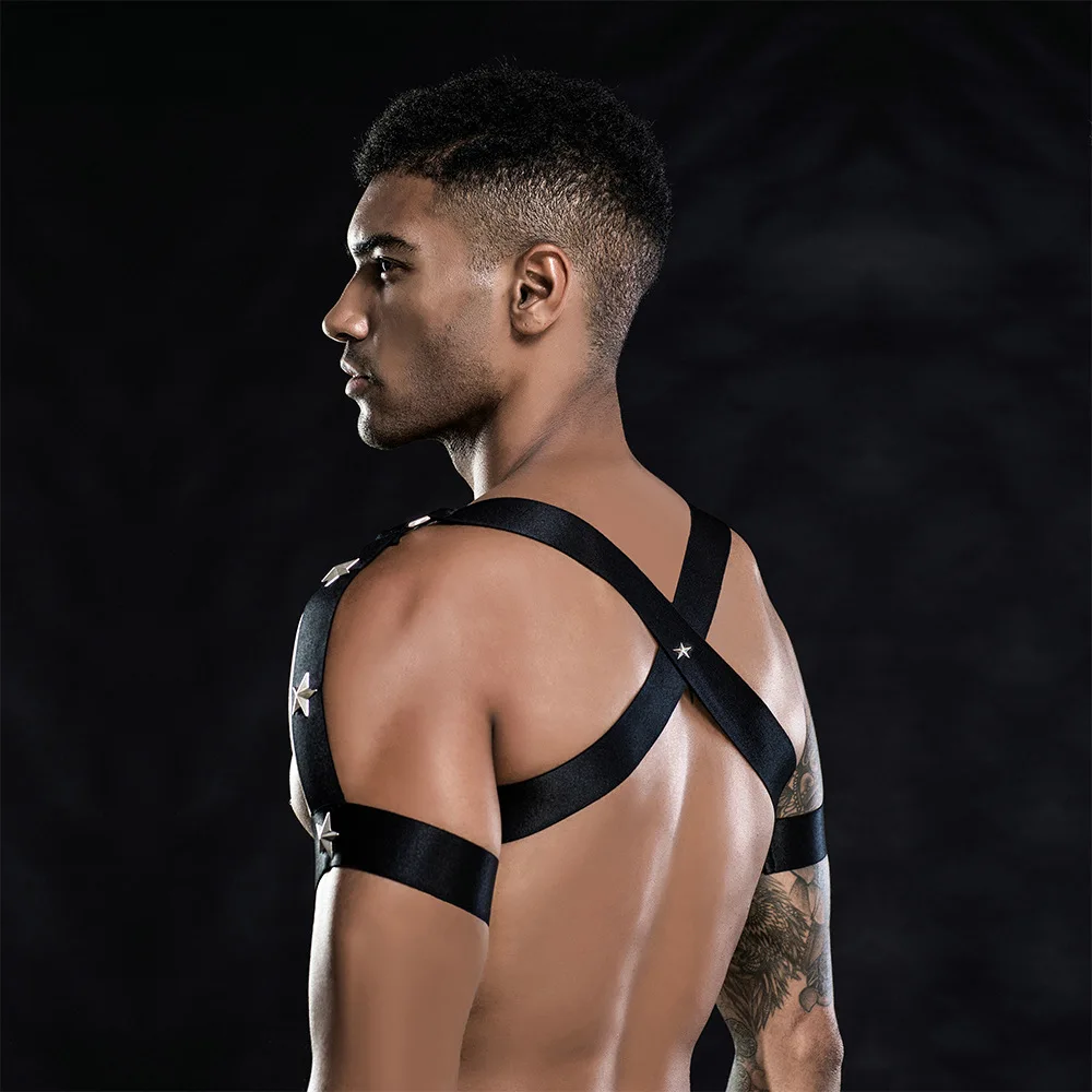 Sexy Men\'s Nightclub Bondage Outfit Erotic Body Chest Harness Gay Man Open Crotch Boxer Shorts Fetish BDSM Bandage Underwear