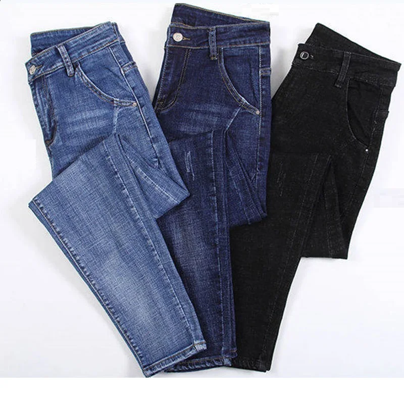 2022 primavera outono calças de brim femininas calças jeans moda alta cintura harem calças femininas streetpants p295