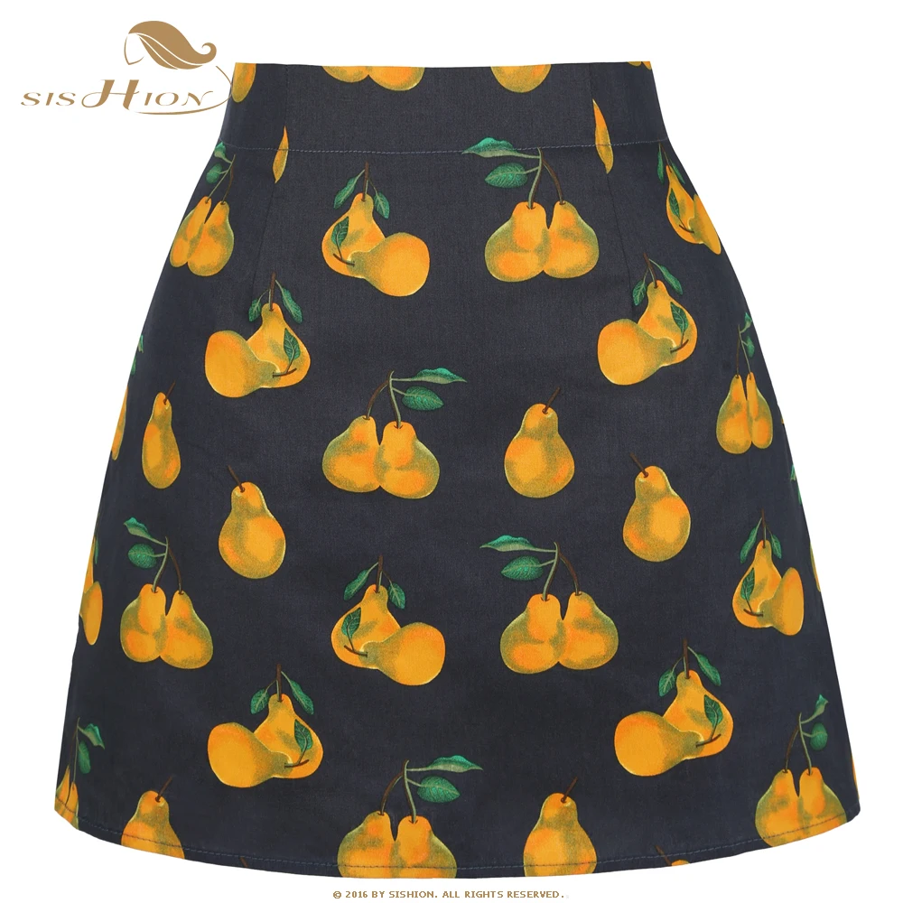 SISHION Dropshipping Floral Toucan Print Mini Rock SS0008 Baumwolle Vintage Schlank Retro Sexy Röcke Frauen Damen Frauen Rock Y2K – Detail 26