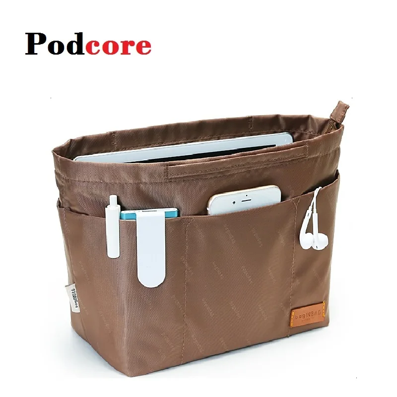 Best Purse Organizer Insert for Ladies Coffee Toiletry Bag Office Travel Inner Purse Portable Cosmetic Bags Beauty Female Tote