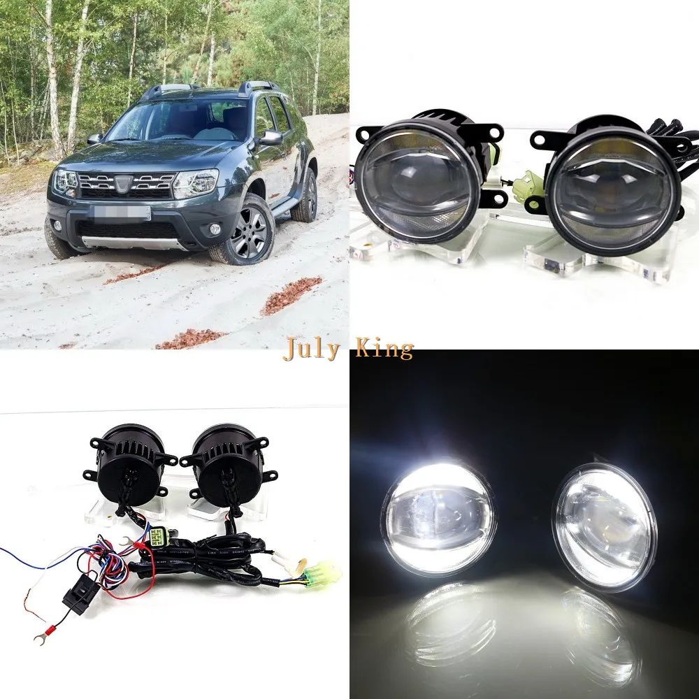 

July King 1600LM 24W 6000K Car LED Q5 Lens Fog Lamp +1000LM 14W Day Running Lights DRL Case for Dacia Duster 2010+