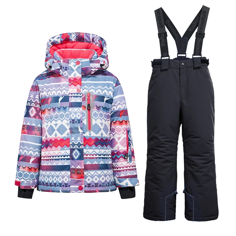 -30℃ Children Ski Suit Clothing Boys Girl Kids Snowboard Ski Suit Waterproof Outdoor Sports Jacket Pants Clothes Snowsuit Teen