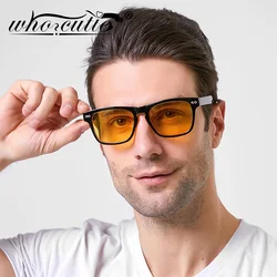 Classic Square Sunglasses Men Women 2025 Brand Design Rivet Frame Yellow Night Vision Goggles Anti-glare Driving Sun Glass  S444