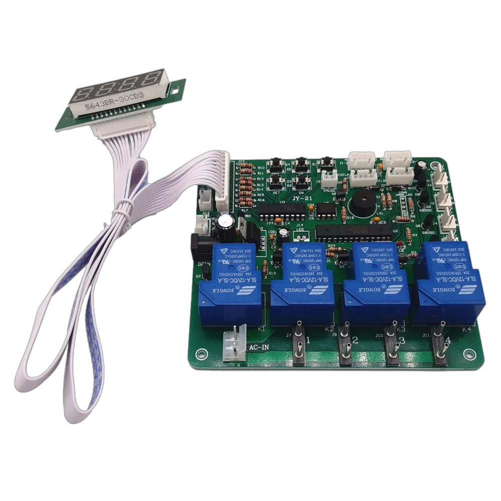 JY-21 4 digits Display 4 Channel Timer Board for Bill Acceptor Coin Acceptor, Time Control pcb for car washing machine