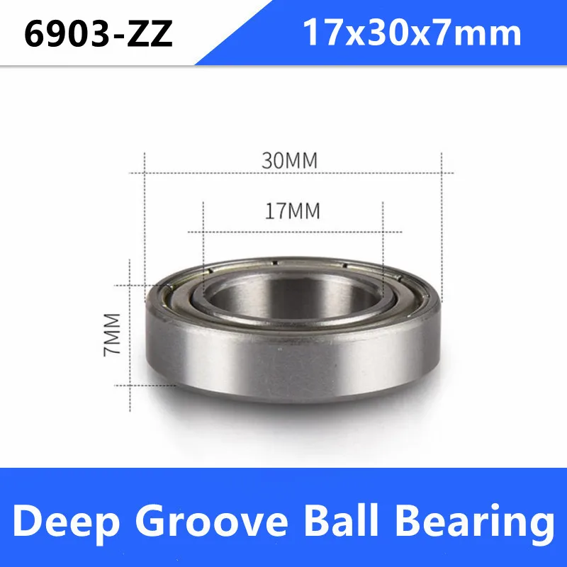 

50pcs/lot 6903ZZ 6903 6903Z bearing 17*30*7mm 61903ZZ shielded deep groove ball bearings 17x30x7mm