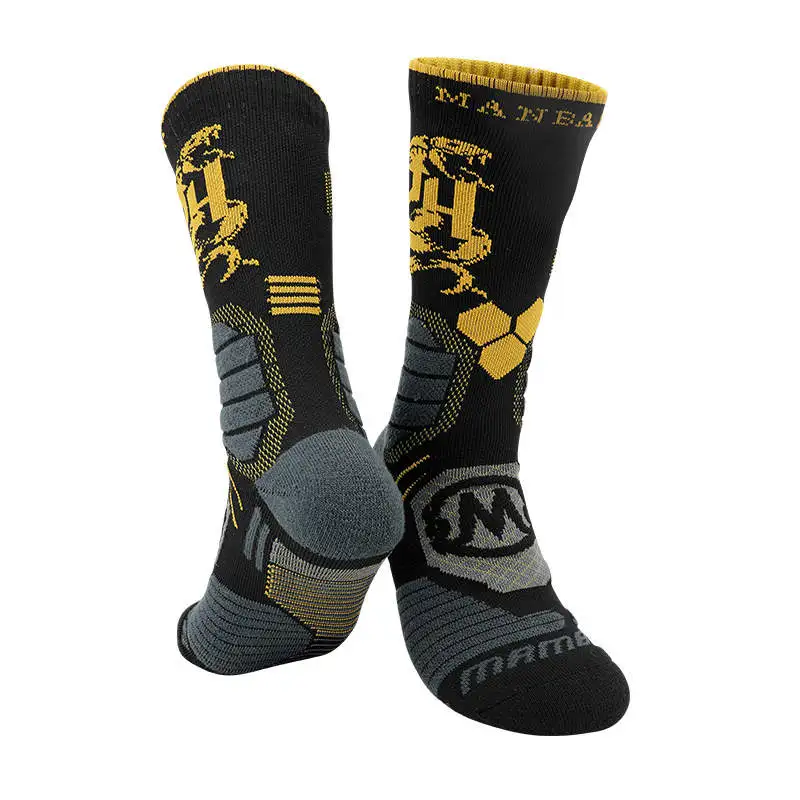 Unisex Sports Basketball Socks Cool Number Socks Knee High Thickened Towel Bottom Cycling Running Adult Sports Socks