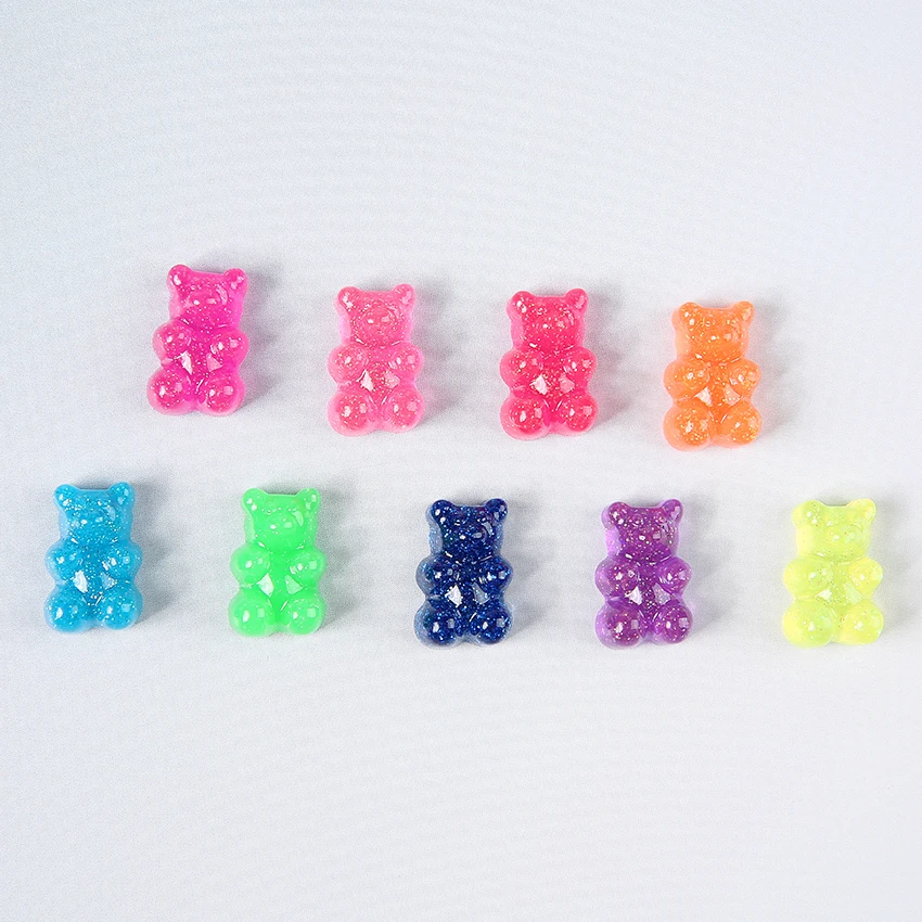 32Pcs 20*13MM Resin Cabochons Flatback Gummy Bear Charms DIY Scrapbooking Embellishment Decoration Craft