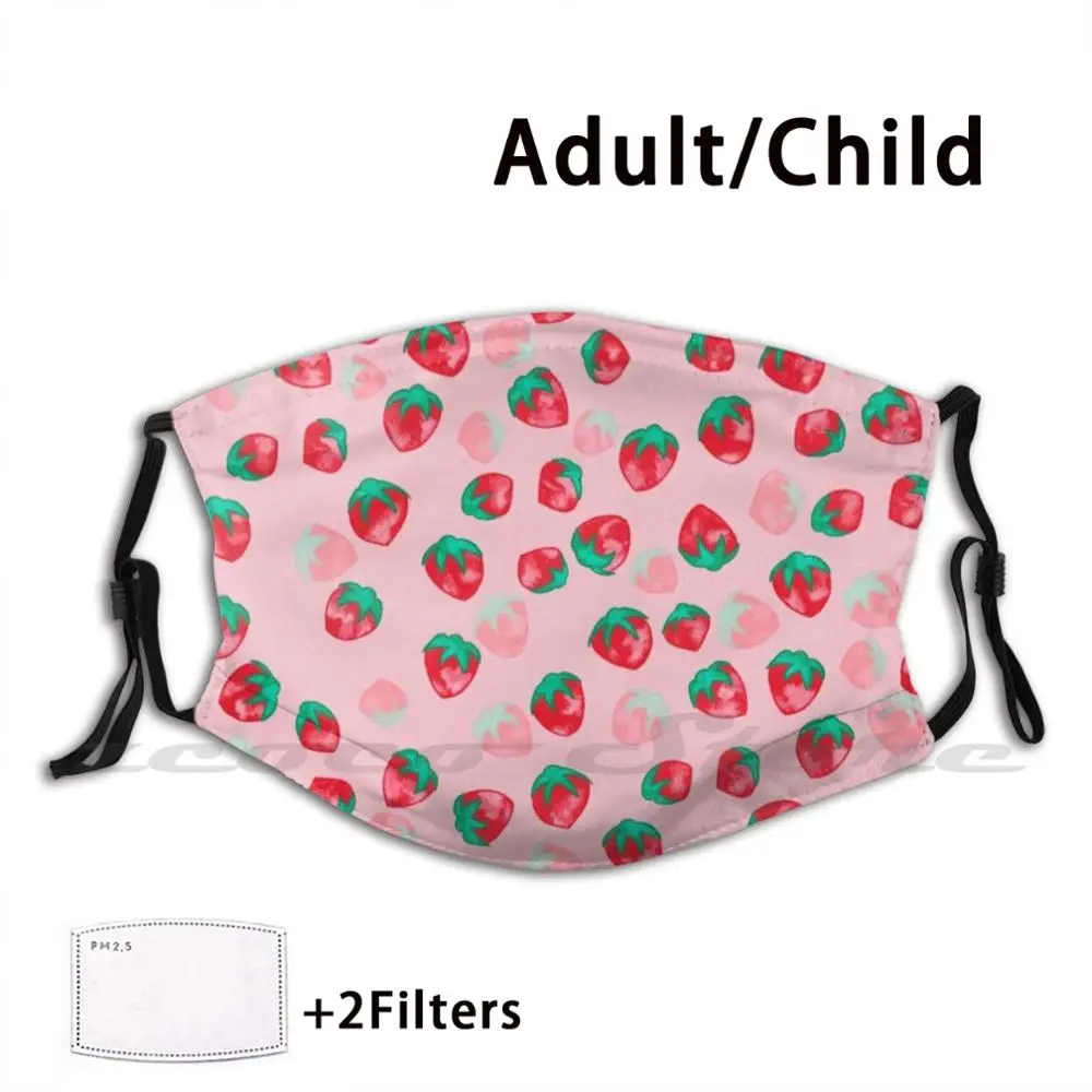 

Strawberry Dress Custom Pattern Washable Filter Pm2.5 Adult Kids Mask Strawberry Strawberry Lirika Matoshi Strawberry Midi