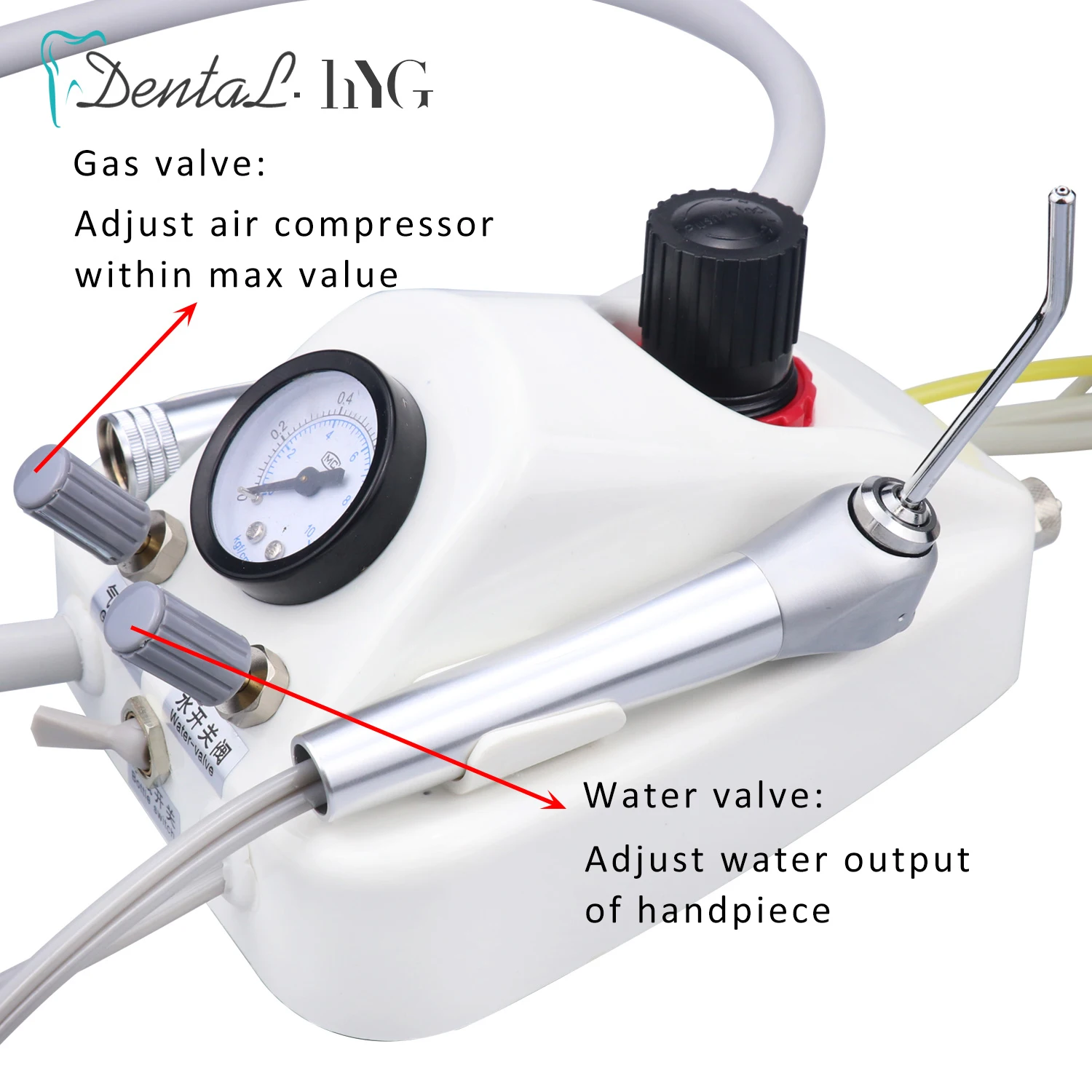 Dental 2/4 otwory powietrza zespół turbiny przenośny z woda powietrze strzykawki do rękojeści stomatologicznej do wybielania zębów sprzęt