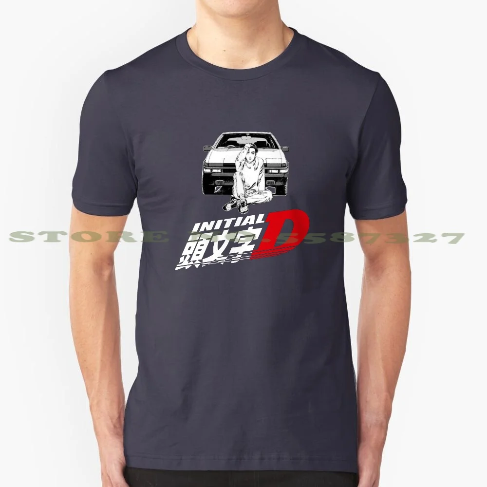 Initial D Takumi Ae86 ( White Font ) 100% Pure Cotton T-Shirt Initial Takumi Ae86 240Sx 350Z 370Z Fujiwara Tofu Shop Trueno