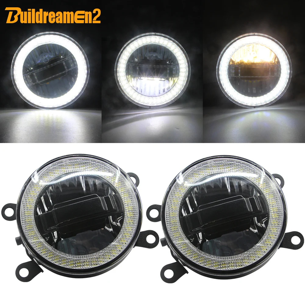 3-IN-1 Car LED Fog Light Daytime Running Light Angel Eye Projector Fog Lamp For Renault Megane Koleos Duster Clio Lodgy Captur