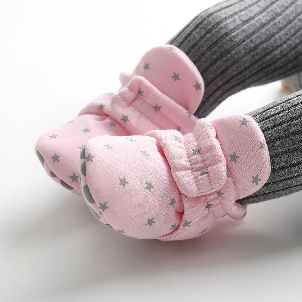 Newborn Boy Girl Baby Ankle Socks Shoes Cute Star Toddler Prewalker Booties Cotton Winter Soft Anti-slip Warm Infant Crib Shoes