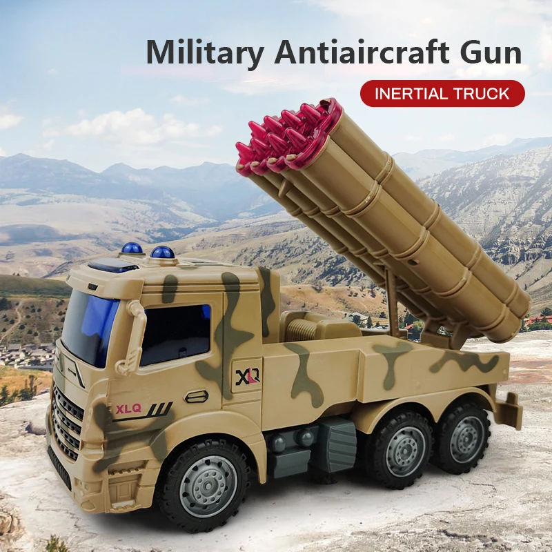 Set di camion giocattolo per bambini di grandi dimensioni carro armato per auto militare carro armato modello di ambulanza Set di auto per inerzia giocattolo educativo per veicoli giocattolo per bambini