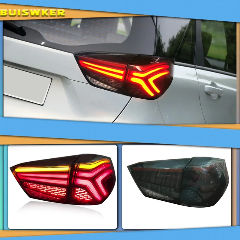 2Pcs LED Taillight with DRL+Reverse+Brake rear Car Tail light for Honda JAZZ Fit 2020 2021