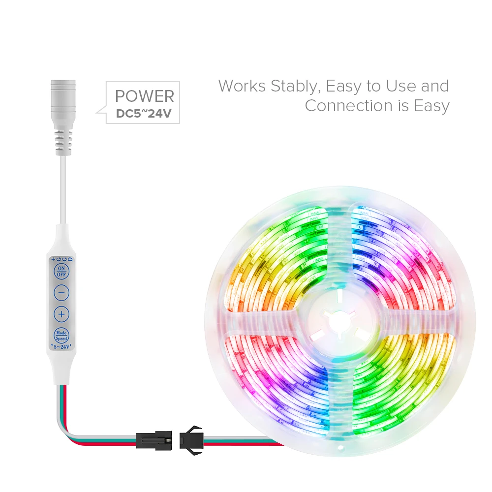 Mini contrôleur éventuelles 002E WS2812B WS2811 USB pour WS2812 LED Light Strip Pixel LED Strip Light Power Bank TV DC5V-24V