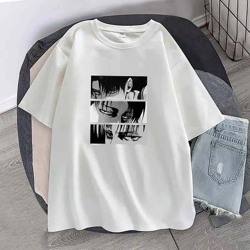 T-shirt da donna Harajuku Anime giapponese Attack on Titan Levi Ackerman Eye Punk top estate manica corta t-shirt gotica oversize