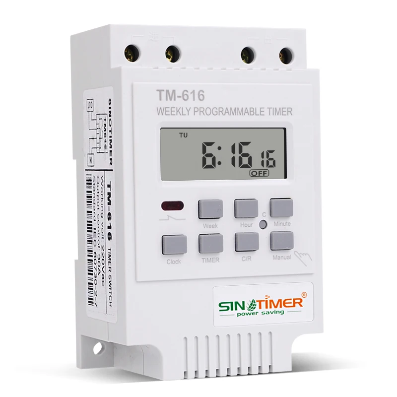 TM616 12V DC 30A Control Load 7 Days 17 ON/OFF Programmable 24hrs Digital Time Relay Timer Switch Electric Container Timer 12V