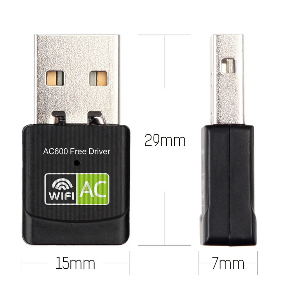 600Mbps USB WiFi Adaptor Ethernet USB Wi-Fi Receiver Kartu Jaringan Nirkabel Adaptor AC Dual Band 2.4G 5G untuk Laptop Plug & Play