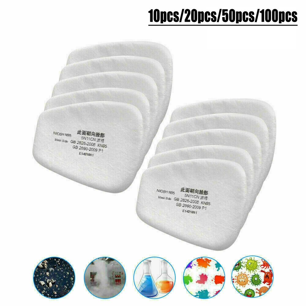 10/20/50/100Pcs 5N11 Dust-Proof Cotton Filter  Replaceable For 6200/7502/6800 Chemical Respirator Gas Mask Spraying Painting