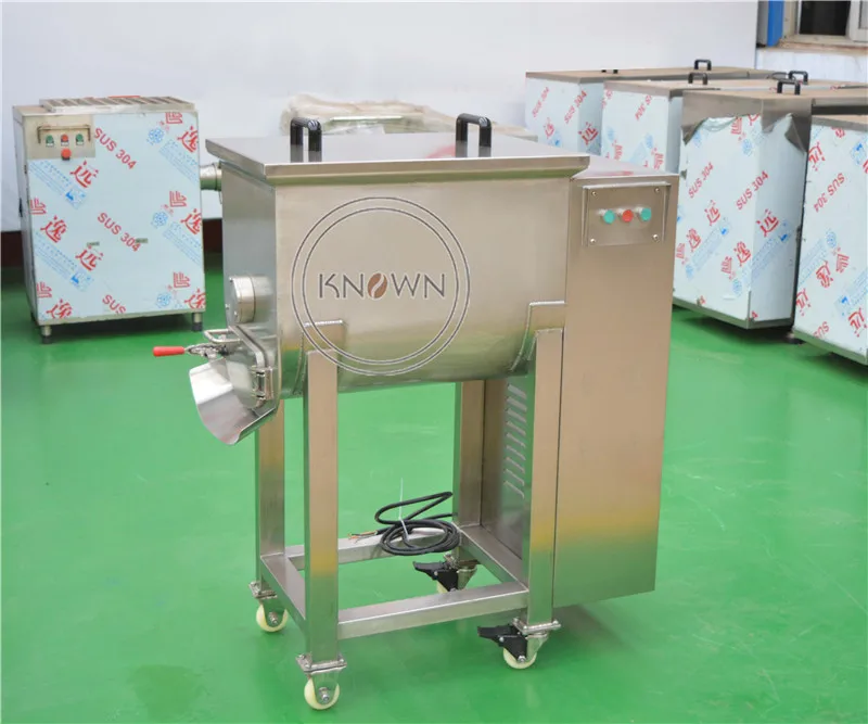 Meat Mixer Fresh Meat Shredding Machine Kneader Dumpling Sausage Stuffing Processing Blender with Movable Elevator for Sale