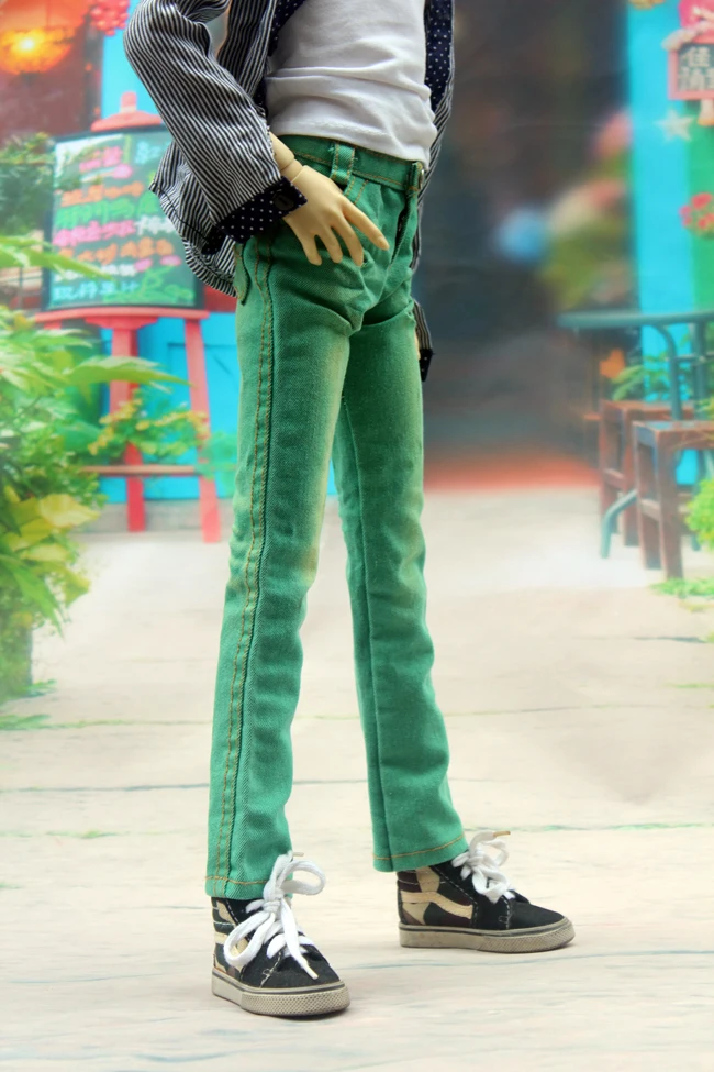 1/4 1/3 scale BJD clothes green Pleated washed jeans for BJD/SD MSD SD13 SD17 SSDF ID72 HID strong Uncle doll accessories C0008