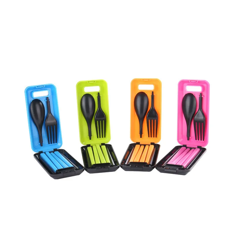 

3pcs outdoor ABS plastic tableware portable environmental protection folding chopsticks fork spoon sports camping Picnic