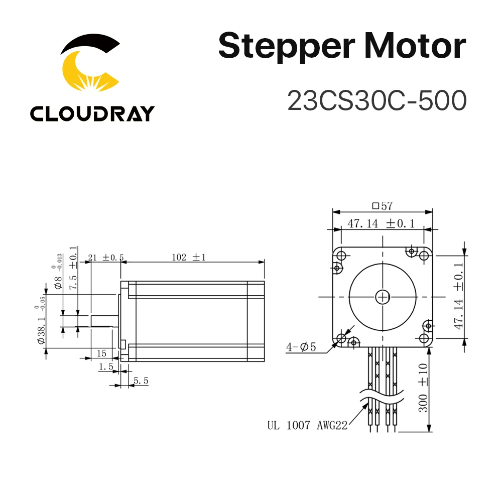 Imagem -04 - Cloudray-nema 23 Open Loop Stepper Motor Kit Fases 3n.m 5.0a 23cs30c500 Dm556s para Impressora 3d Gravação Cnc Fresadora