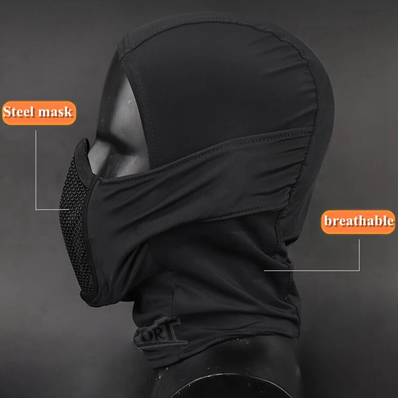 Classic Balaclava Full Face Airsoft Mask Tactical Mesh Steel Headgear Mouth Nose Protective Paintball Mask Military Accessories