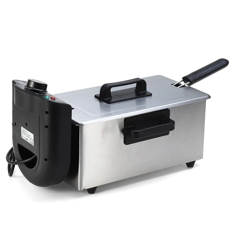 3L Electric Deep Fryer French Fries Machine Oven Hot Pot Fried Chicken Grill Adjustable Thermostat Kitchen Cooking Appliances