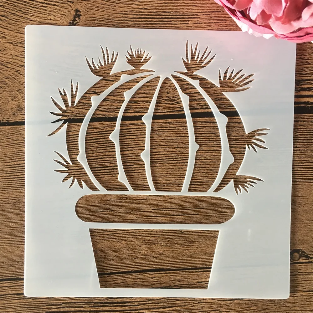 8 Teile/satz 15cm Kaktus Sukkulenten DIY Schichtung Schablonen Wand Malerei  Sammelalbum Frbung Prge Album Dekorative Vorlage - AliExpress 21