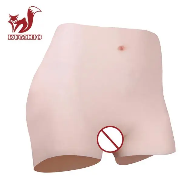 

KUMIHO 4G Penetrable Silicone Boxer Fake Vagina Pantys for Crossdresser Hip Enhancer Ass Pussy Underwear Hin Thin shemaile