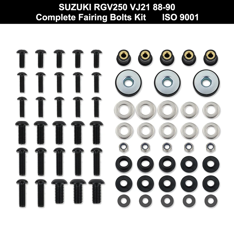 

Fit For Suzuki RGV 250 VJ21 1988 1989 1990 Complete Full Fairing Bolts Kit Clips Nuts Stainless Steel RGV250 VJ 21