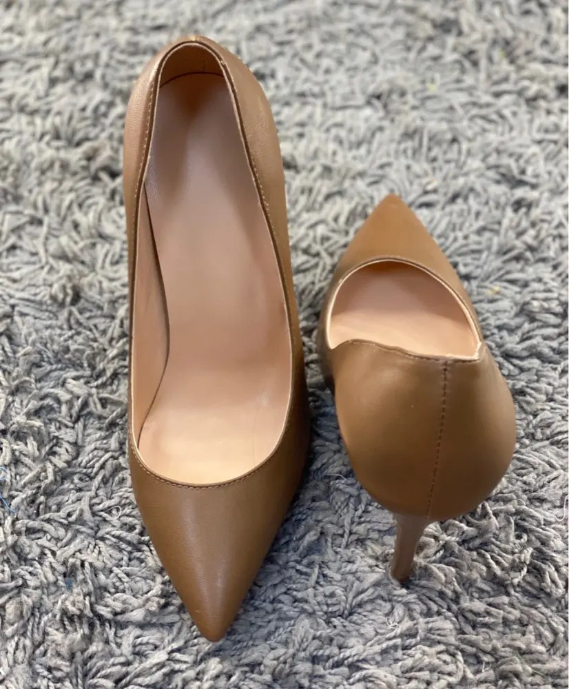 Onlymaker Brand Women Plus Big Size Heels 8-12CM Sexy Office Wendding Dress Pointed Toe High Heel Slip On Stiletto Pumps