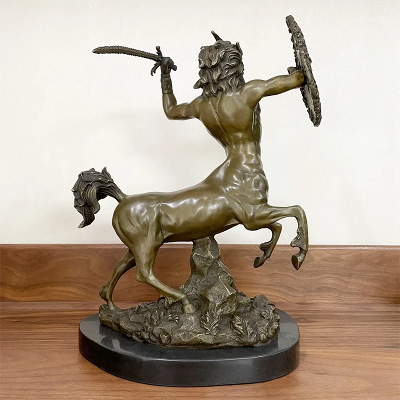 Brons Centaur Standbeeld Centaur Half Menselijk Half Paard Bronzen Sculptuur Griekse Mythe Warrior Art Standbeelden Voor Verzamelen Decoratie