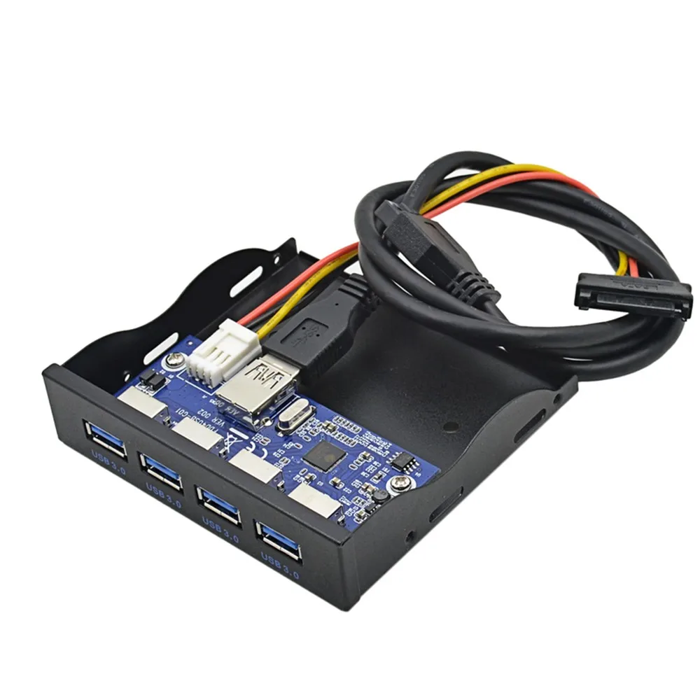 USB HUB 19+1 20Pin 4 Port USB 3.0 Front Panel Combo Bracket USB3.0 Hub Adapter for PC Desktop 3.5\