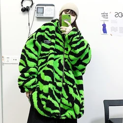 zebra green teddy fur  clothes women