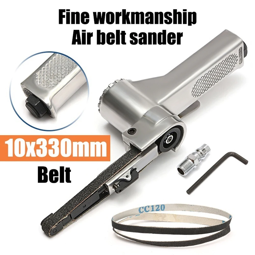 

Belt Sander 3/8" Air Belt Sander Air Angle Grinding Machine with Sanding Belts for Air Compressor Sanding Pneumatic Tool Set