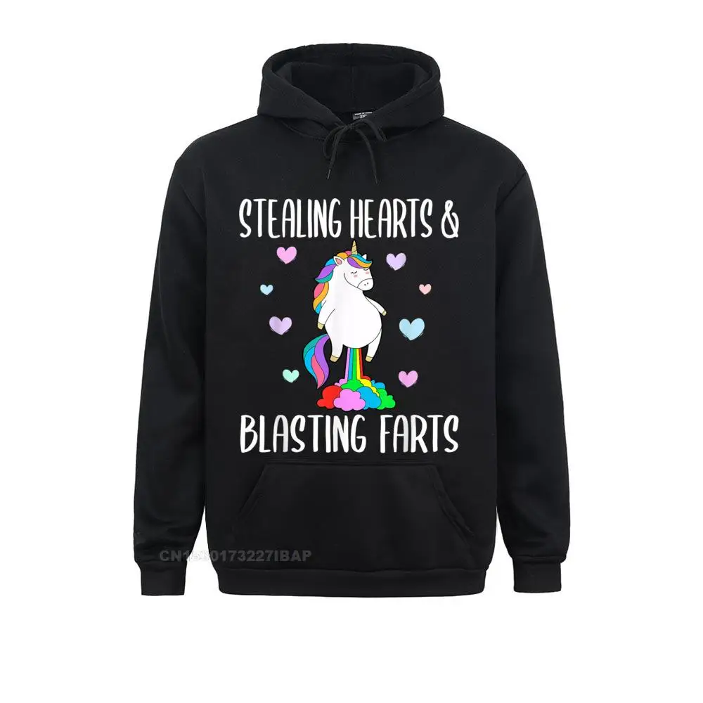 

Stealing Hearts And Blasting Farts Funny Unicorn Slim Fit Normal Sweatshirts Student Hoodies VALENTINE DAY Outdoor Sportswears