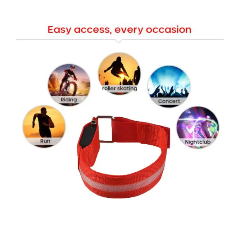 Outdoor Sports Night Running Wristband Armband LED Light USB Rechargeable Safety Belt Arm Leg Warning Wristband Bike Light