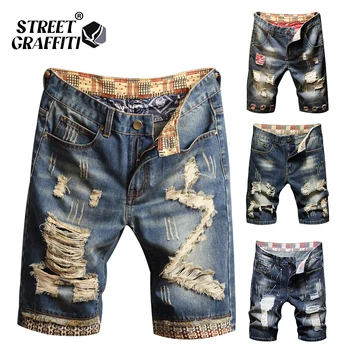 2024 nova primavera verão shorts jeans masculinos roupas de praia jeans rasgados denim algodão curto casual negócios sociais shorts masculinos