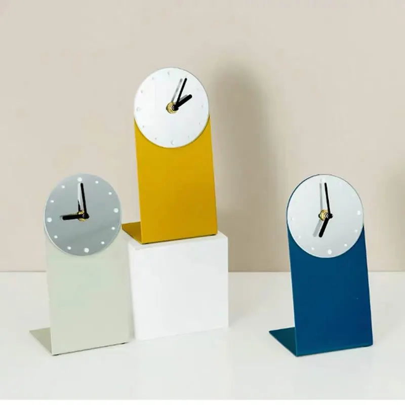 

Modern Minimalist Art Glass Clock Face Silent Desktop Clock