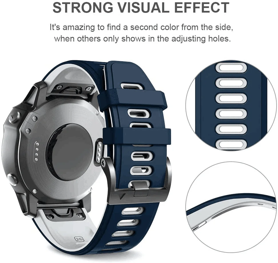 ANBEST 26mm Silicone Watchstrap for Fenix 6X 5X Sport Watchbands With Quick Release Bracelet for Fenix3 3 HR - Image 2