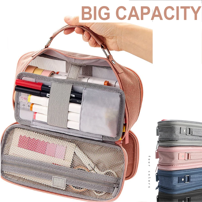 Kawaii Cute Large Capacity School Pencil Case For Office Stationery Supplies Organizer Washable Box Pouch Grils Boys