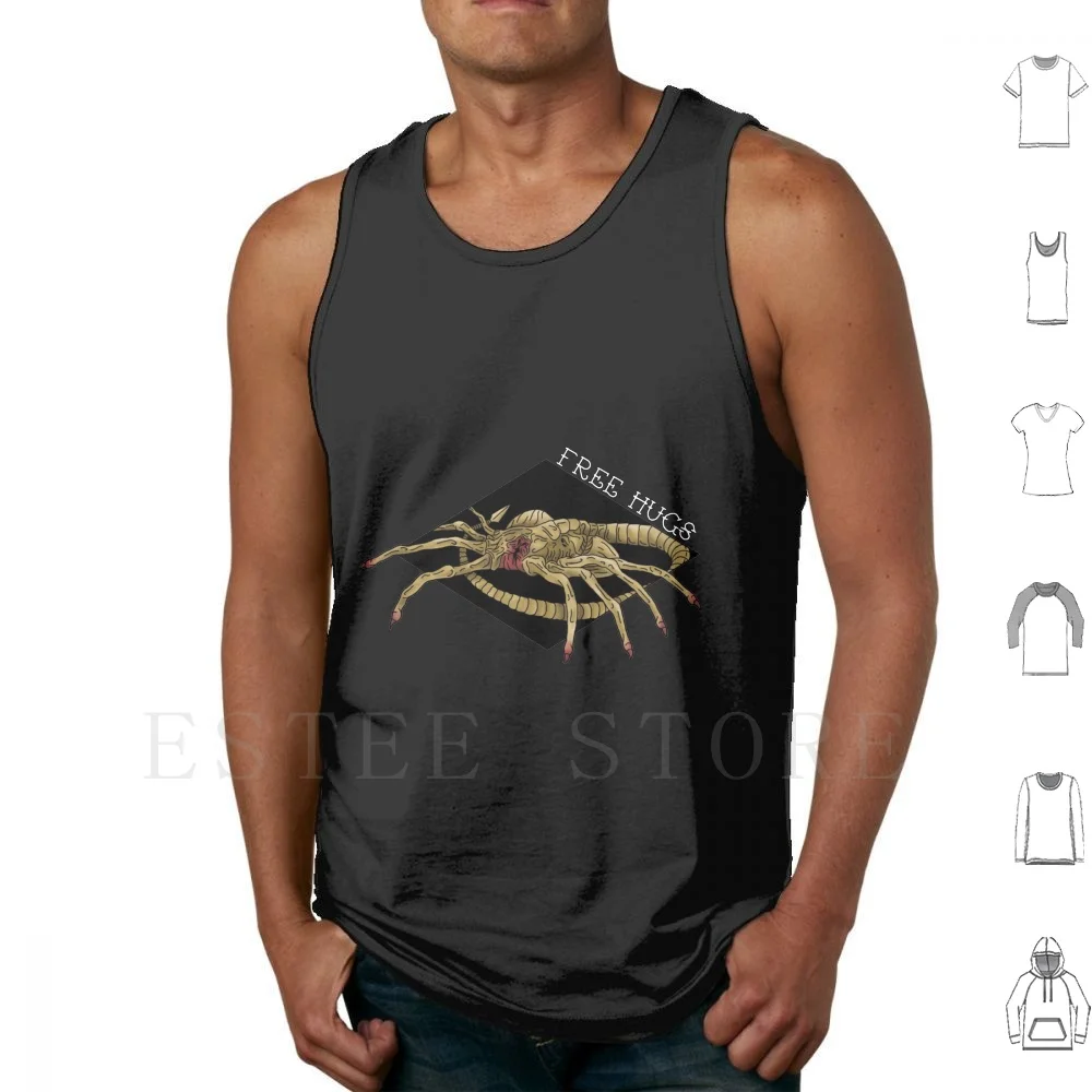 Face Hugger Tank Tops Vest Sleeveless Xenomorph Face Hugger Free Hugs Hr Giger Rose Tattoo