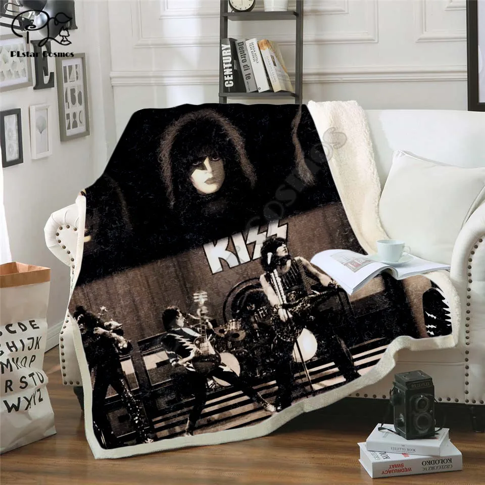 

Classic KISS Sherpa 3D printed Sherpa Blanket on Bed Home Textiles Dreamlike HOME ACCESSORIES 04